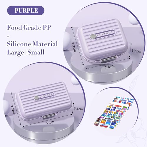 Travel Pill Organizer Box with Medicine Labels (2 Count)