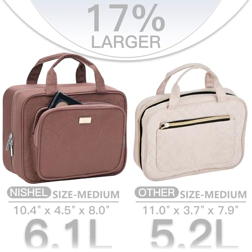 Travel Toiletry Bag for Women Hanging Organizer Makeup Case Pockets