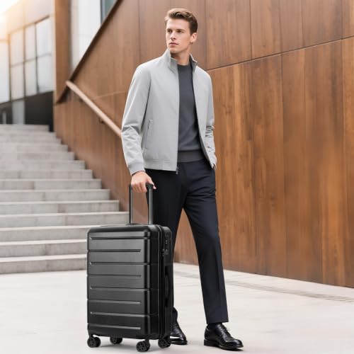 24 Inch Luggage TSA Approved Hardshell Suitcases with Spinner Wheels Durable PC+ABS Medium Checked Travel Luggage for Women Men