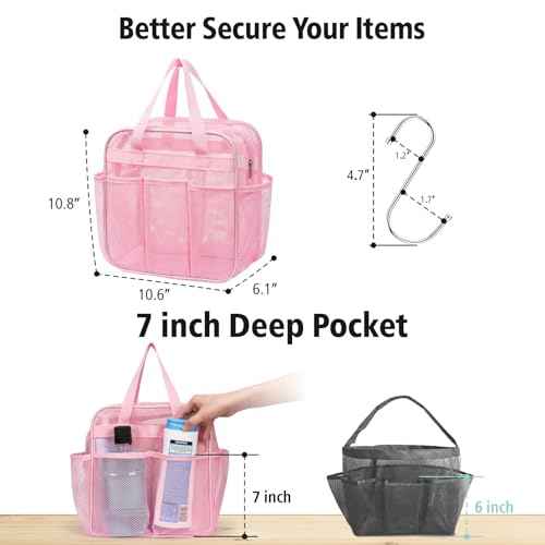 Mesh Shower Caddy Portable with Zipper