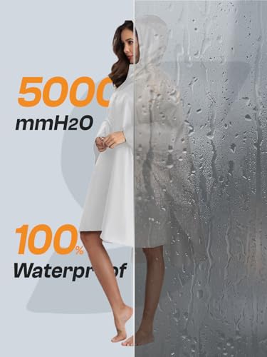 Adult Rain Poncho Waterproof Hooded Zipper Raincoat with Pockets