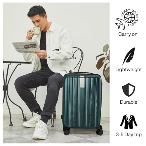 Luggage Sets 3 piece Carry On Luggage with Wheels PC Hard Shell Suitcases Lightweight Checked Travel Luggage Large Travel Suitcase Woman Men 20 (3 Count)