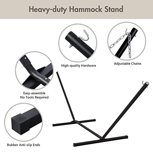 Outdoor Hammock Heavy Duty Hammock with 12 Feet Steel Stand