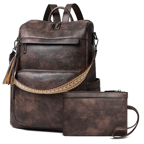 Vegan Leather Laptop Backpack for Women 15.6 inch Work Backpack Fashion Travel Backpack Purse for Travel College Work
