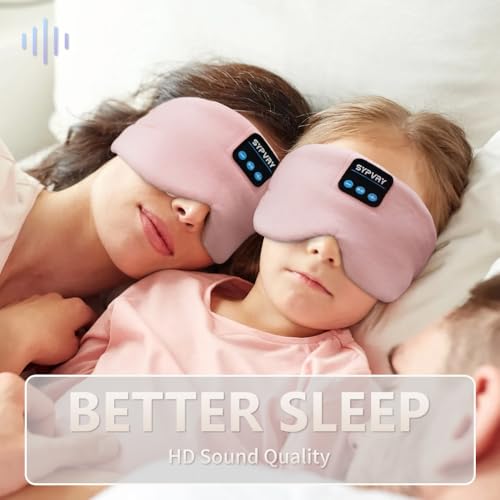 Sleep Mask Bluetooth 5.4 Headphones Soft Wireless Headband Eye Mask Blackout with Microphone
