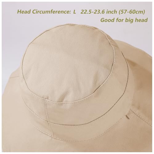 Womens Sun Hats Wide Brim Reversible Bucket Cotton Hat Packable Summer Travel Cap with Hat Clip