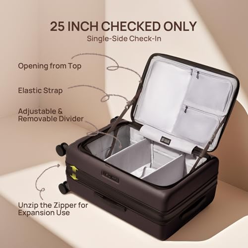 Medium Checked Luggage Flat Top Opening