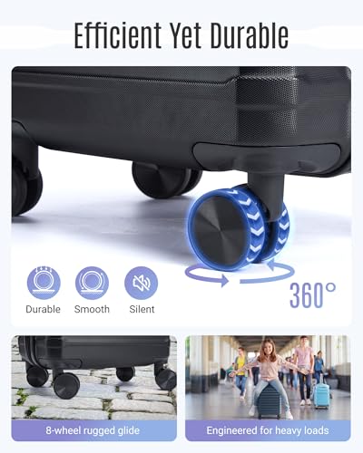 Luggage Sets 3 Pcs Suitcase with Wheels (3 Count)