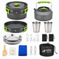 Camping Cookware 17 pcs Mess Kit with 1.1L Kettle for Backpacking Gear (17 Count)
