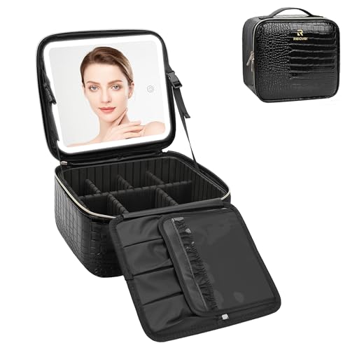 Makeup Train Case With LED Mirror