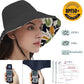 Womens Sun Hats Wide Brim Reversible Bucket Cotton Hat Packable Summer Travel Cap with Hat Clip
