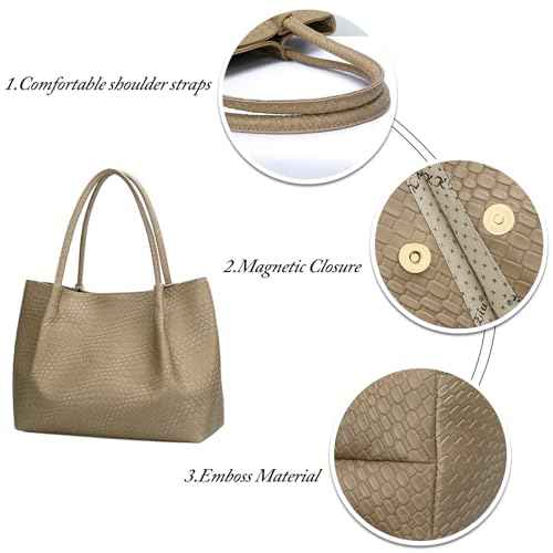 Tote Bag for Women Vegan Leather Shoulder Purse Trendy Travel Bag