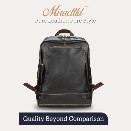 Leather Backpack for Men 15.6" Laptop Backpack 100% Madagascar top