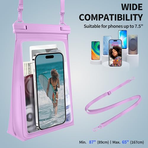 Large Floating Waterproof Phone Pouch with Sealing Strip