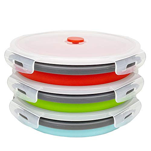 1200ml Large Collapsible Food Containers Silicone Lunch Containers Silicone Leftover Food Containers (3 Count)