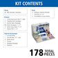 9302-25M 25-Person Contractor's First Aid Kit for Home Renovation, Job Sites, and Construction Vehicles, 178 Pieces, White