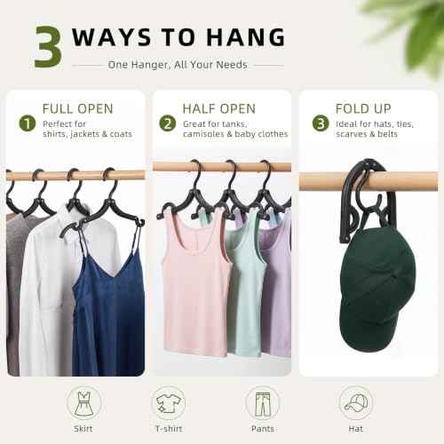 20 Pcs Foldable Plastic Travel Hangers (10 Count)