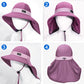 Cooling Sun Hat for Men Women UPF50+ Wide Brim Fishing Hat with Neck Flap Adjustable Foldable Bucket Hat for Hiking Purple