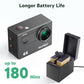 EK7000 4K30FPS 20MP WiFi Action Camera with 64GB MicroSD Memory Card Bundle EIS Ultra HD 131FT Waterproof Underwater Camera Remote Control 4X Zoom Support External Microphone Black