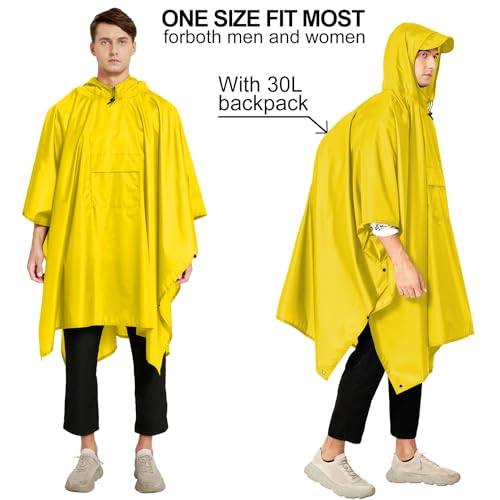 Reusable Rain Poncho for Adults