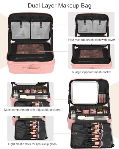 Professional Makeup Case with LED Mirror