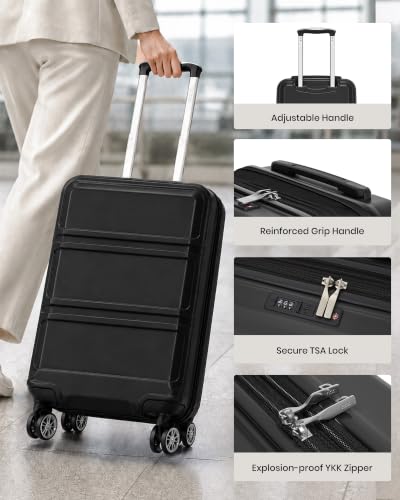 Carry On Luggage 22x14x9 Airline Approved with Spinner Wheels