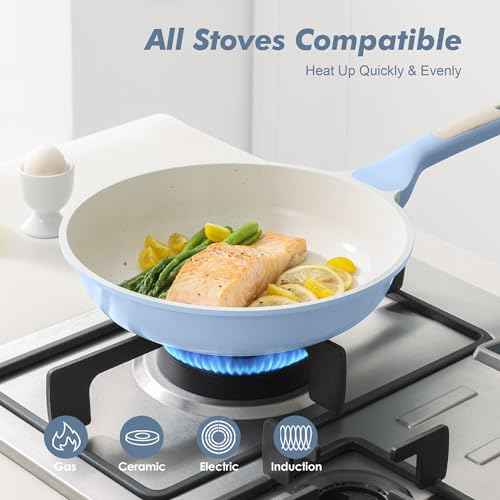 10Inch Nonstick Ceramic Frying Pan with Lid