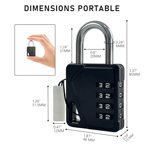 4 Dial Combo Padlock 4 (4 Count)