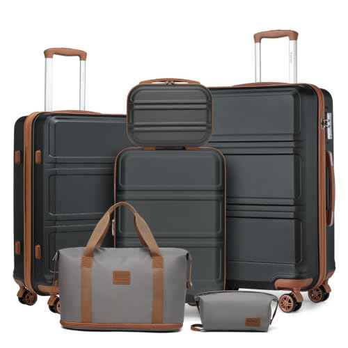 Suitcase Set 3 Piece Luggage Set Expandable with Spinner Wheels (6 Count)