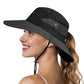 Ponytail Sun Hats for Women UPF 50+ Black