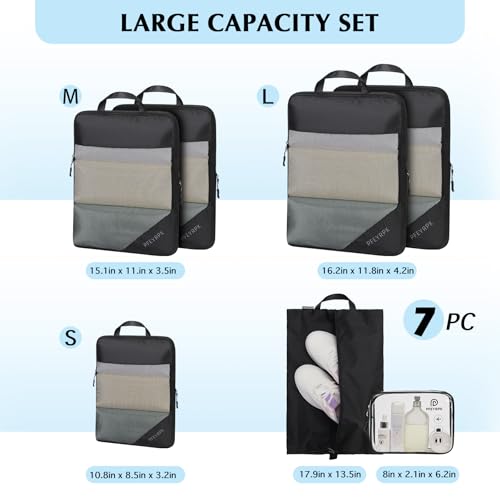 Compression Packing Cubes for Travel (7 Count)