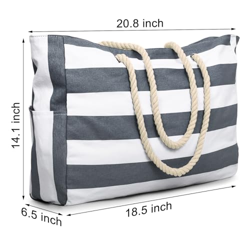 Beach Bag Large Beach Tote Bag for Women Waterproof Sandproof Swim Pool Bag With Zipper
