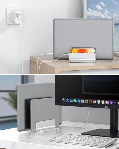 Dual Vertical Desk Laptop Stand Holder