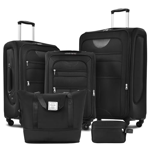Softside Luggage Set Lightweight 3 Piece Suitcase with Duffel Bag (3 Count)