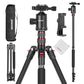 77" Camera Tripod Monopod with Cell Phone Holder Compatible with iPhone for Video Recording