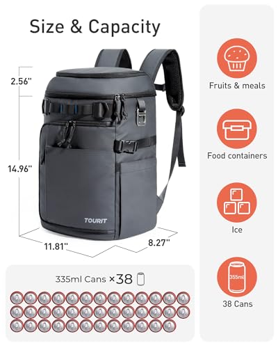 38 Cans Backpack Cooler with 2 Insulated Compartments (38 Count)