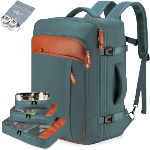 40L Expandable Carry On Travel Backpack with 4 Packing Cubes