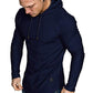 Mens Fashion Athletic Hoodies Sport Sweatshirt Solid Color Fleece Pullover Navy XX