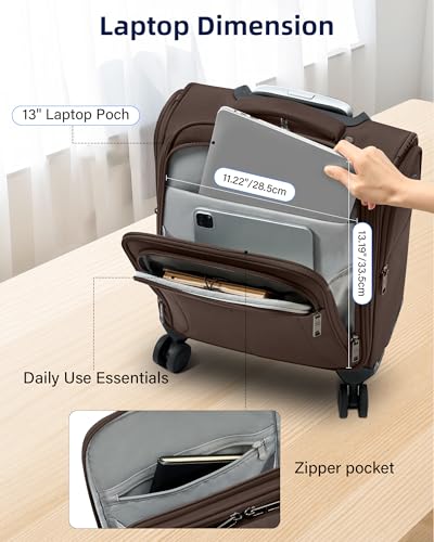 16 Inch Underseat Mini Carry On Luggage with Spinner Wheels