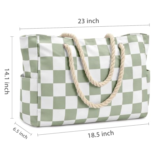Beach Bag Large Beach Tote Bag for Women Waterproof Sandproof Swim Pool Bag With Zipper