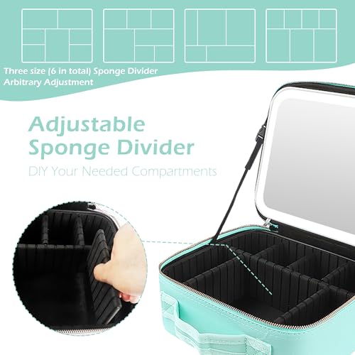 Travel Makeup Bag Cosmetic Bag Makeup Organizer Bag with Lighted Mirror