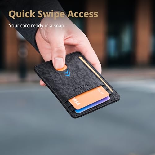 Slim Minimalist Front Pocket RFID Blocking Leather Wallets for Men and Women