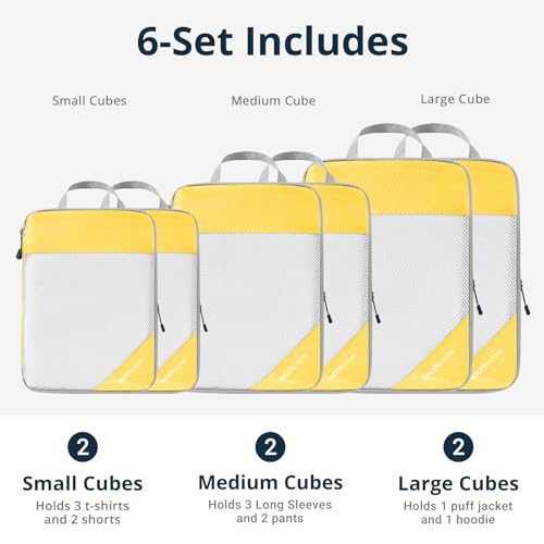 Compression Packing Cubes 6 Set (6 Count)