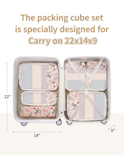 6 Set Compression Packing Cubes for Travel Women Men