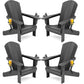 Outdoor Adirondack Chair Set of 4 with 2 Cup Holders (4 Count)