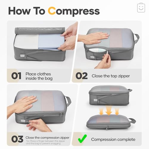 9 11 Set Compression Packing Cubes for Travel Essentials (9 Count)