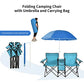 Double Camping Chair with Umbrella