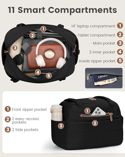 Puffer Travel Duffle Bag Waterproof Carry On Duffel Weekender Bag
