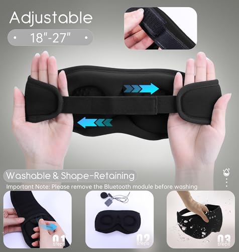 Sleep Mask with Headphones Bluetooth 5.4
