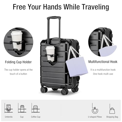 Carry On Luggage 22x14x9 Airline Approved Expandable Hardshell 20 Inch Luggage with TSA Lock Carry